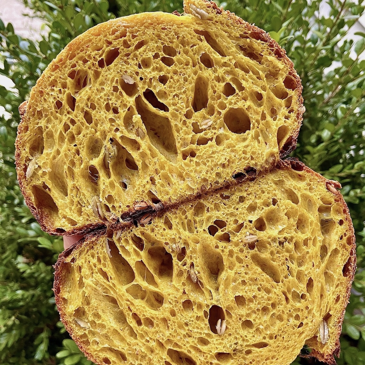 Turmeric Sourdough With Pumpkin Seeds