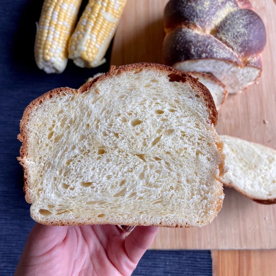 Sweet Corn Brioche Sourdough Loaf