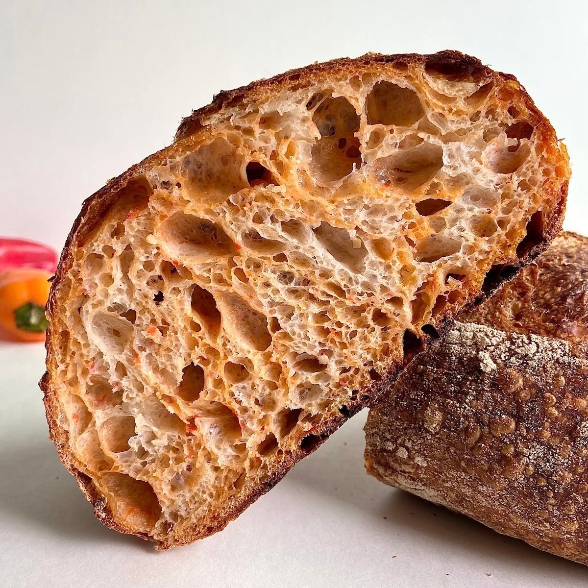 Roasted Peppers and Parmesan Sourdough Bread